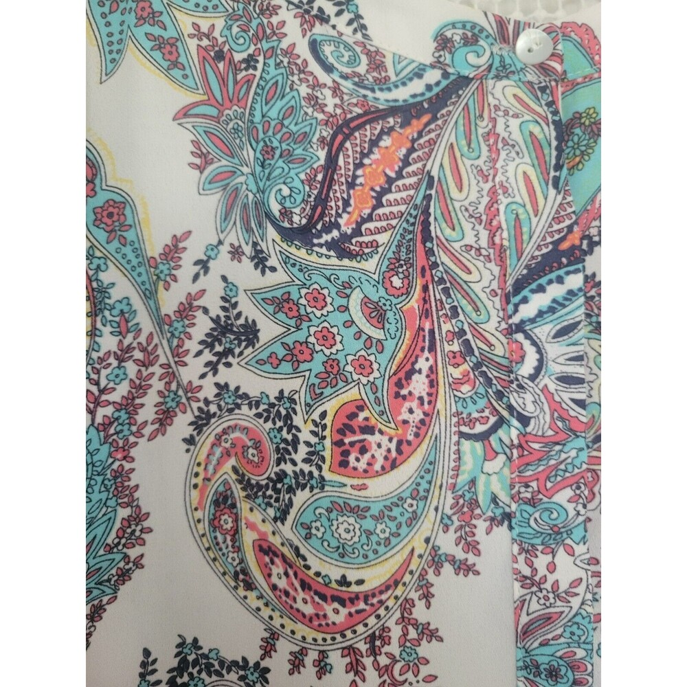 Daniel Rainn Paisley Print Top Lightweight Sleeveless Summer Blouse Size Small - Picture 5 of 6